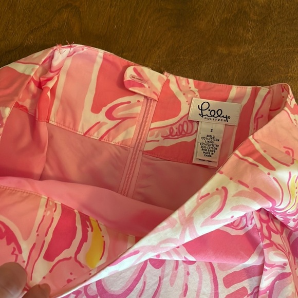 Lilly Pulitzer Pink Flamingo Embroidered Skirt - Picture 6 of 6